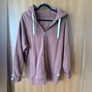 Vuori Brown Zip-Up Oversized Hoodie
